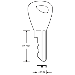ASEC TS7535 Basta (Triangular Hole In Bow) Window Key