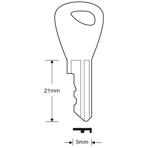 ASEC TS7535 Basta (Triangular Hole In Bow) Window Key