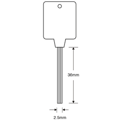 ASEC TS7451 White Plastic Head Avocet WMS Window Key