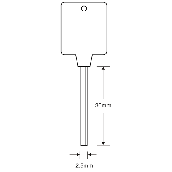 ASEC TS7451 White Plastic Head Avocet WMS Window Key