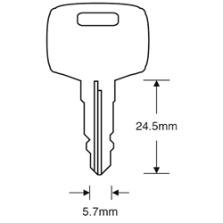ASEC TS7477 Laird Window Key