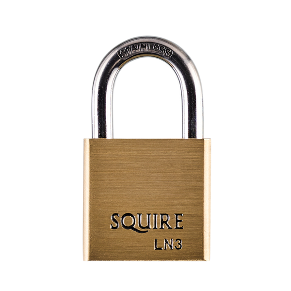 SQUIRE Lion Brass Open Shackle Padlock with Stainless Steel Shackle