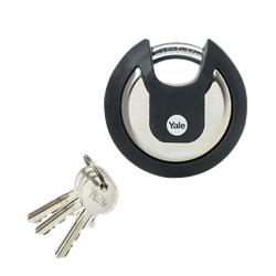 YALE Y130B Maximum Security Stainless Steel Discus Padlock With Cover