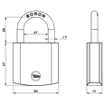 YALE Y120B Brass Padlock With Chrome Finish
