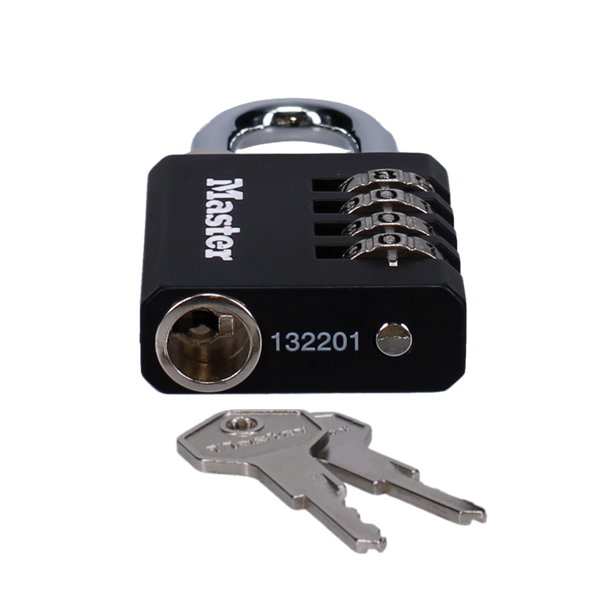 MASTER LOCK 7641EURDBLK 40mm Indoor 4 Wheel Combination Lock c/w Override Key