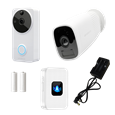 AMALOCK DB711/DB721 Wireless Doorbell & Chime Kit With 1 x CAM400 Camera, Battery Charger And Rechargeable Batteries