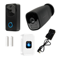 AMALOCK DB711/DB721 Wireless Doorbell & Chime Kit With 1 x CAM400 Camera, Battery Charger And Rechargeable Batteries