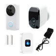 AMALOCK DB701 Wireless Doorbell & Chime Kit With 1 x White CAM200A Camera, Battery Charger And Rechargeable Batteries