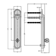 GREENTEQ Clearline Centrefold Clearspan Bi Fold Handle