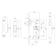BRITON 5750 DIN Euro Nightlatch Case 60mm Backset