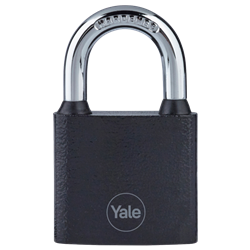 YALE Y111B Series Cast Iron Open Shackle Padlock Black