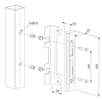 LOCINOX Gatelock Fortylock Insert Set with Keep For 40mm Box Section Black