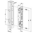 LOCINOX Gatelock Fortylock Insert Set with Keep For 40mm Box Section Black