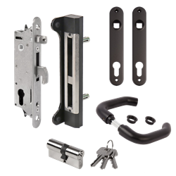 LOCINOX Gatelock Sixtylock Insert Set with Keep For 60mm Box Section Black