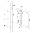 LOCINOX Gatelock Sixtylock Insert Set with Keep For 60mm Box Section Black