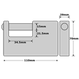 ABUS 93RK/110 Rock Steel Sliding Bolt Shutterlock Body Only Without Cylinder