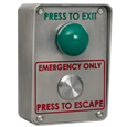 RGL Green Dome Exit Button With Vandal Resistant Emergency Exit Button Stainless Steel
