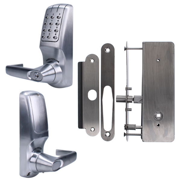 CODELOCKS CL5030 Battery Operated Digital Lock Brushed Steel With XTD Gate Lock