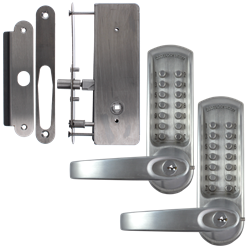 CODELOCKS CL0630 / CL0635 Back To Back Digital Lock Brushed Steel With XTD Gate Lock