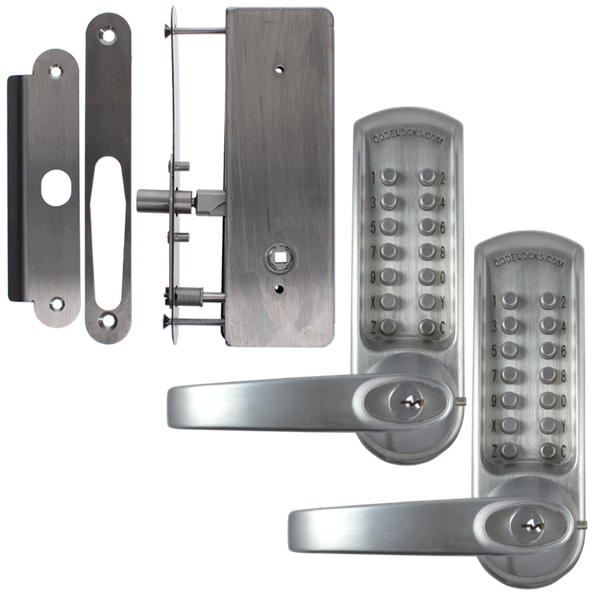 CODELOCKS CL0630 / CL0635 Back To Back Digital Lock Brushed Steel With XTD Gate Lock
