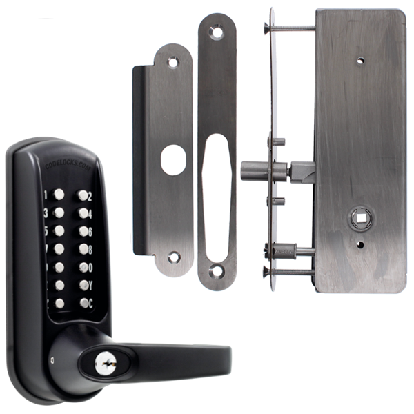 CODELOCKS CL0630 / CL0635 Digital Lock Black Marine Grade With XTD Gate Lock