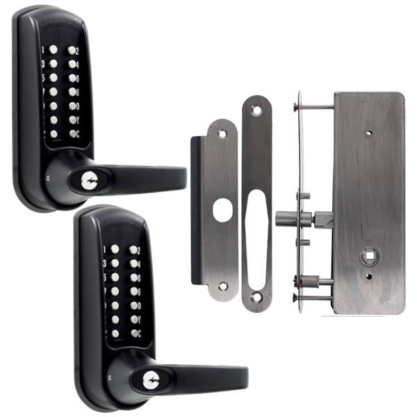 CODELOCKS CL0630 Back To Back Digital Lock Black Marine Grade With XTD Gate Lock