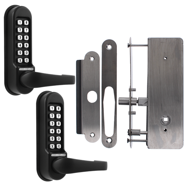 CODELOCKS CL0530 Back To Back Digital Lock Black Marine Grade with XTD Gate Lock