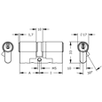 EVVA ICS DZ Euro Double Cylinder Keyed To Differ 3 Keys TS007 3*