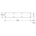 ASEC Kick Plate 150mm Height x 1.2mm Depth (PSS) Polished Stainless Steel