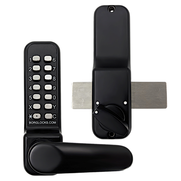 BORG LOCKS BL4305 ECP Marine Grade Black Digital Lock With Rim Deadbolt