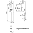 HOPPE Cranked Espag Handle AR722-7/040