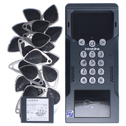 INTRATONE SC05 Only One Integrated Video, Keypad & Proximity Intercom 1- 10 Dwellings With 20 Fobs & 15 Years Data