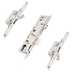 ERA Lever Operated Split Spindle Latch & Deadbolt 20mm Radius Faceplate With 2 Small Hooks