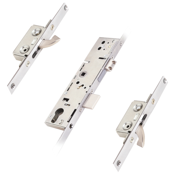 ERA Lever Operated Split Spindle Latch & Deadbolt 20mm Radius Faceplate With 2 Small Hooks
