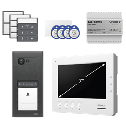 VIDEX ERA23VB Series Entry Panel Video Kit With 7 Inch Video Monitor (6788) PSU (2321S) & Proximity Card/Fobs (955MF) ERAKIT23B6788