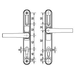 WINLOCK Universal Repair Handle Frame Set With Adjustable 62mm-92mm Centres