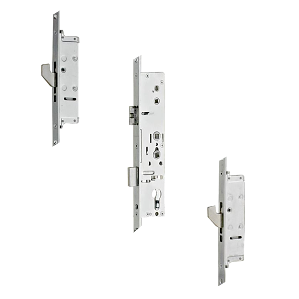 LOCKMASTER Lever Operated Latch & Deadbolt 92/62 Twin Spindle 20mm Radius 2 Hook