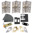 ECLIPSE Internal Fire Door Latch Pack With Hinges (Grade 13), Latch (76mm) & Intumescent