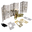 ECLIPSE Internal Fire Door Latch Pack With Hinges (Grade 13), Latch (76mm) & Intumescent
