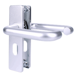 ZOO Return To Door Lever Handle On Oval Lock Backplate FD30/60
