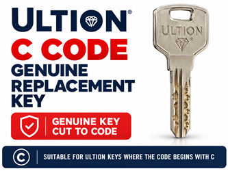 Ultion C Code Genuine Replacement Key Cut to Code