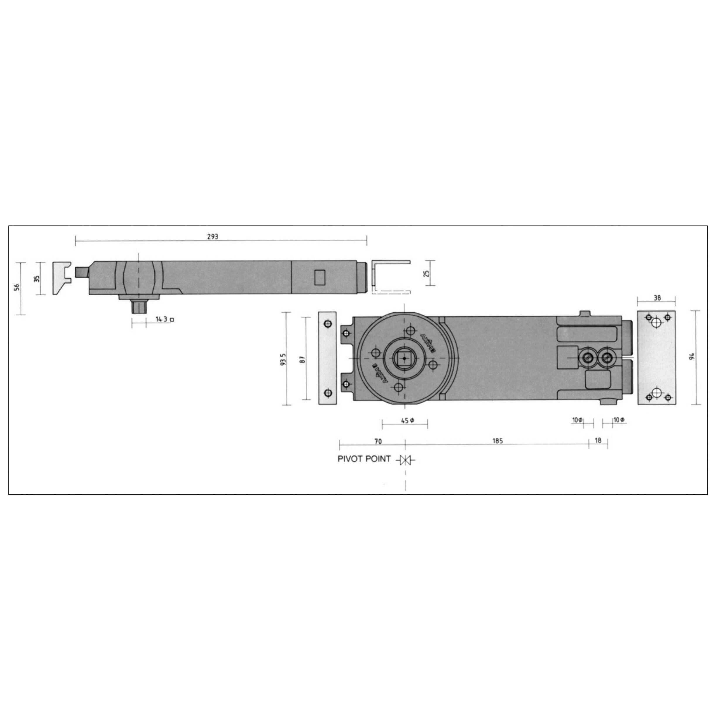 Axim 8800 Size 2 Transom Closer With Hold Open
