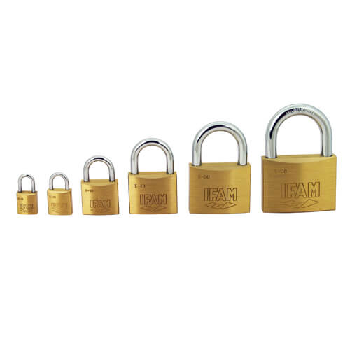 Ifam E Series 15mm Open Shackle Brass Padlock