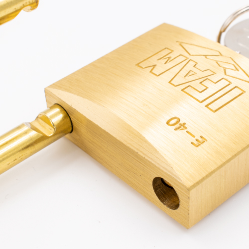 Ifam E Series 40mm Extra Long Shackle Brass Padlock with Brass Shackle