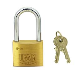 Ifam E Series 40mm Long Shackle Brass Padlock