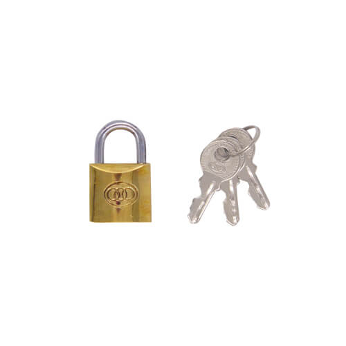 Tri Circle 20mm Open Shackle Brass Padlock