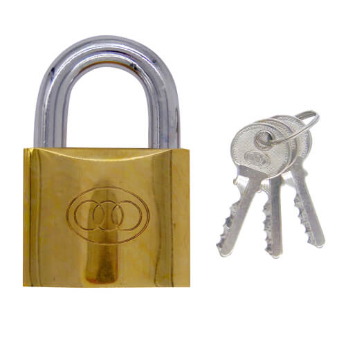 Tri Circle 60mm Open Shackle Brass Padlock