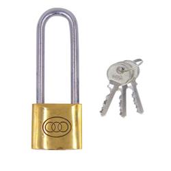 Tri Circle 38mm Long Shackle Brass Padlock