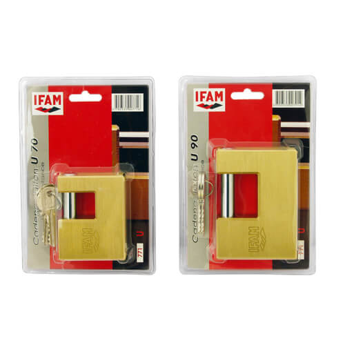 Ifam U Series Brass Shutter Padlock