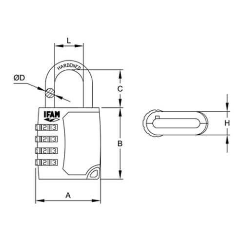 Ifam 26mm Combination Luggage Padlock